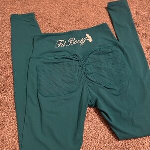 Green workout leggings